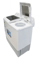 غسالة ملابس سوبر جينرال ابيض 12 كيلو حوضين صنع في...