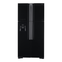 ثلاجة جنبا الى جنب هيتاشي 19.1 قدم زجاج اسود صنع ف...