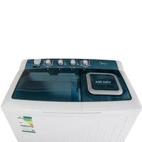 غسالة ملابس ميديا - 12 كيلو حوضين ابيض - صنع في ال...