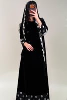 مخمل دانتيل منقط اسود#554