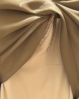 فستان بكتف واحد طويل سهرة كريب و اورجنزا