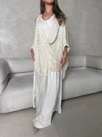 فستان كلوش شيفون حرير مع بلوزة محبوكة