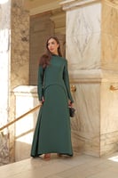 فستان سكوبا اخضر