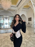 فستان لونا جيرسيه اسود طويل