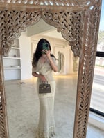 اوريليا فستان محبوك بهدب وسكارف