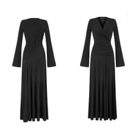 فستان ناعم طويل بقماش مرن وصدر لف وقصة انيقة منخفض...