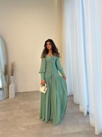 فستان سيلست مينت درابيه شيفون