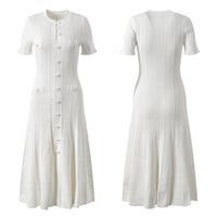 فستان خريفي محبوك باكمام قصيرة