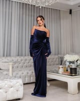 فستان سهرة مخمل اوف شولدرز