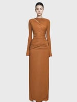 فستان درابيه بقماش مرن واكمام طويلة