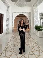 فستان لونا جيرسيه اسود طويل