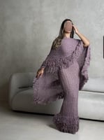 فستان هدب تريكو موف قطعتين