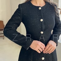 فستان هدب طويل تويد راقي