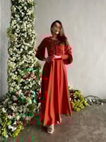 فستان شك بصدر مزموم مزين