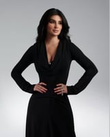 فستان اسود ليكرا سترتش طويل مزموم