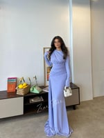 فستان فيوريلا موف درابيه بقماش مرن منسدل