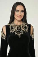 فستان سهرة مخمل اسود الفابيتا