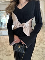 فستان لونا جيرسيه اسود طويل