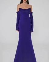 ‏فستان اوف شولدر بكم ستان ‎الفابيتا سهرة كريب