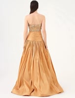 فستان سهره تفته طويل مزين بشك