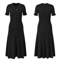 فستان خريفي محبوك باكمام قصيرة