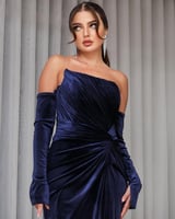 فستان سهرة مخمل اوف شولدرز