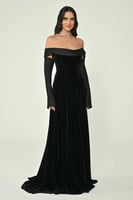 فستان سهرة مخمل اسود الفابيتا