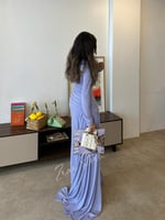 فستان فيوريلا موف درابيه بقماش مرن منسدل