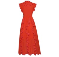 فستان رفلز باكمام قصيرة