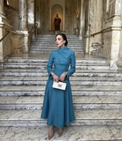 فستان تركواز كلاسيك