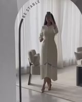 فستان هدب طويل تويد راقي