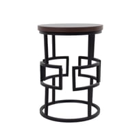 طقم طاولات حديد بسطح خشبي (1+4)