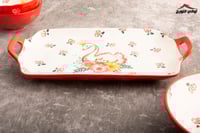 صحن مستطيل بمقبضين رسم وزه