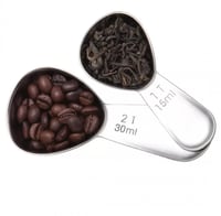 ملعقة من الفولاذ كمكيال للقهوه وغيرها بمقاسين