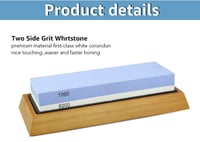 حجر جلخ وسن السكاكين3000/1000، مع قاعدة من خشب الب...