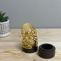 مبخرة بني وذهبي ملكية مزخرفة مع مخزن للبخور