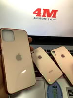 كفر ايفون زجاج روز قولد Rose Gold glass case