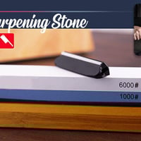 حجر جلخ وسن السكاكين8000/3000، مع قاعدة من خشب الب...