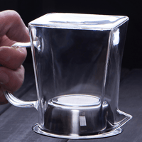 إبريق شاي زجاجي مربع مع مصفاة شاي - حجم 350 مل