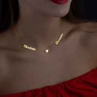 سلسال اسمين وقلب بالإنجليزي - متجر ناستيا