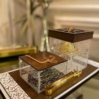 طقم مبخره خشب بالاسم مع الملقاط