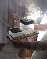 طقم مبخرة خشبيه بالاسم والعباره