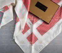 شماغ بروجيه شبابي سيجنتشر احمر وبيج دم الغزال