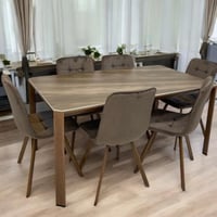 طاولة طعام سيراميك 6 كراسي قماش