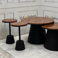 طقم طاولتين عمود مع 4 خدمة-FANBAYTK