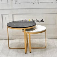 طقم طاولتين بديل الرخام مطفي