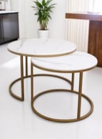 طقم طاولتين كنب متداخلة لون ابيض