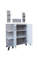 ركن قهوة خشبي للمنزل 3 ادراج وارفف خشب ماليزي لون...