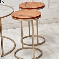 طقم طاولتين متداخلتين مع 4 خدمة