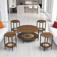 طقم طاولات 5 قطع خشب :SHML1+4